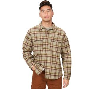 Marmot Men's Doran Mid Weight Plaid Flannel Button Down Shirt, Size M, Oversized